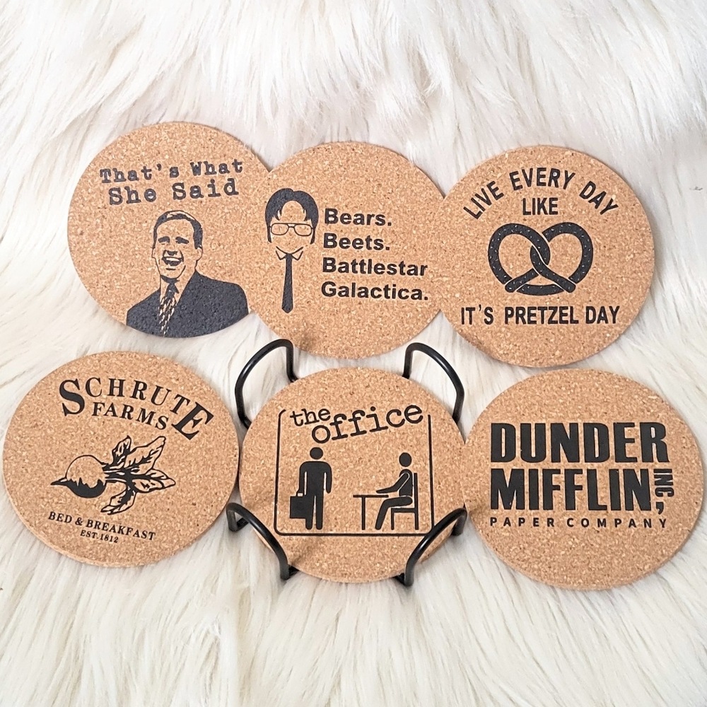 The Office Coasters and Holder